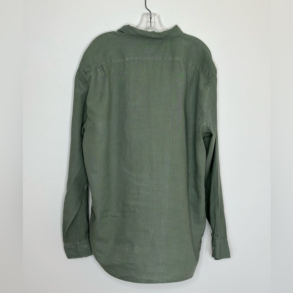 J. Crew Factory Linen Blend Long Sleeve Button Down Olive Size XXL - Picture 6 of 9